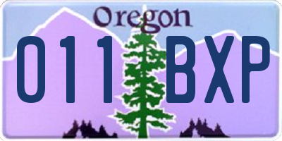 OR license plate 011BXP