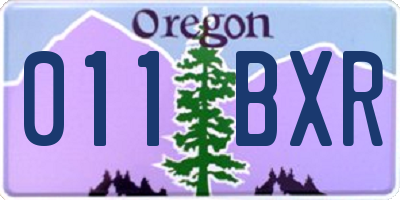 OR license plate 011BXR