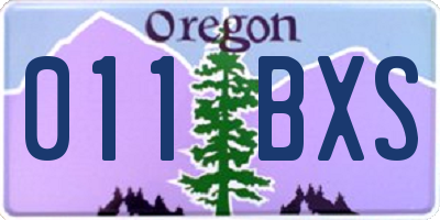 OR license plate 011BXS
