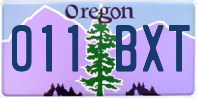 OR license plate 011BXT