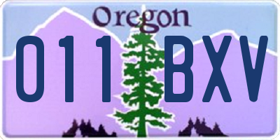 OR license plate 011BXV