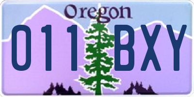 OR license plate 011BXY