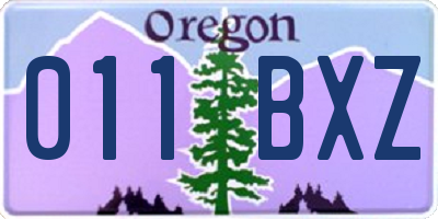 OR license plate 011BXZ