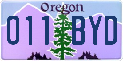 OR license plate 011BYD