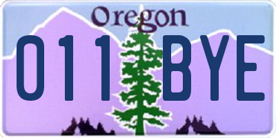 OR license plate 011BYE