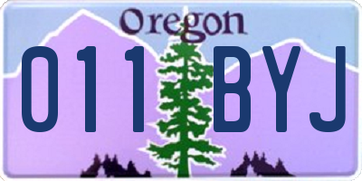 OR license plate 011BYJ