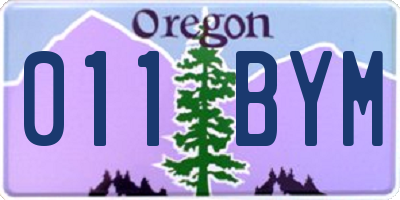 OR license plate 011BYM