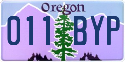 OR license plate 011BYP