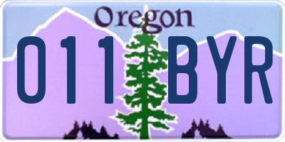 OR license plate 011BYR