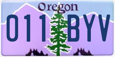OR license plate 011BYV