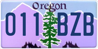 OR license plate 011BZB