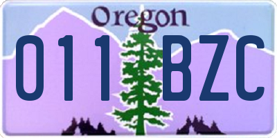 OR license plate 011BZC