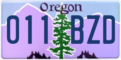 OR license plate 011BZD