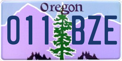 OR license plate 011BZE