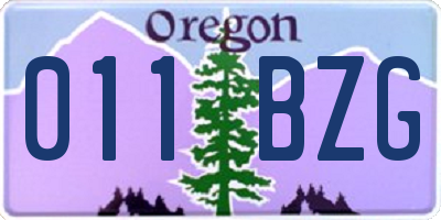 OR license plate 011BZG