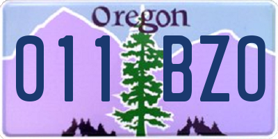 OR license plate 011BZO