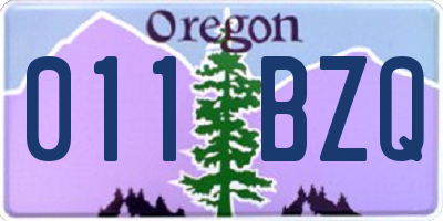 OR license plate 011BZQ