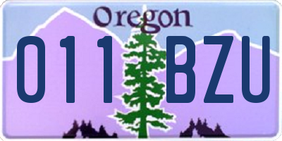 OR license plate 011BZU