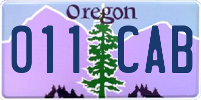OR license plate 011CAB