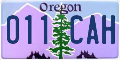 OR license plate 011CAH