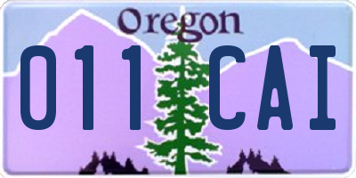 OR license plate 011CAI
