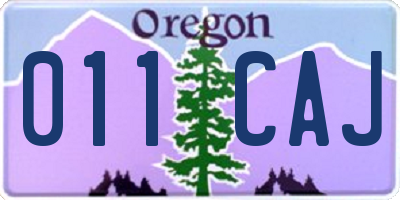OR license plate 011CAJ