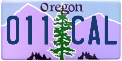 OR license plate 011CAL
