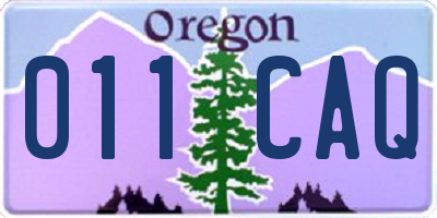 OR license plate 011CAQ