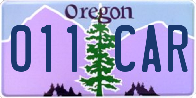 OR license plate 011CAR