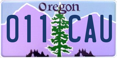 OR license plate 011CAU