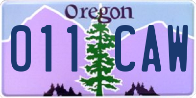 OR license plate 011CAW