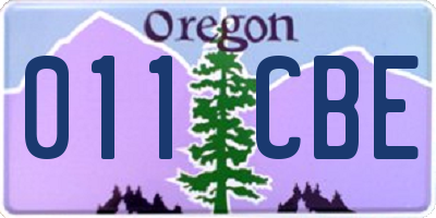 OR license plate 011CBE