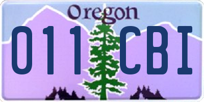 OR license plate 011CBI