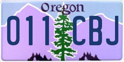 OR license plate 011CBJ