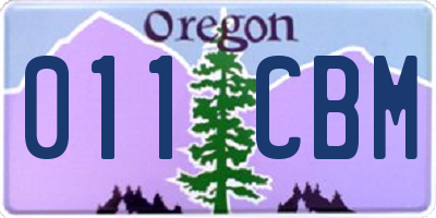 OR license plate 011CBM