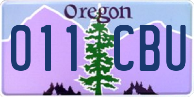OR license plate 011CBU
