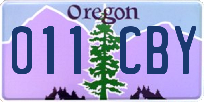 OR license plate 011CBY