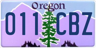 OR license plate 011CBZ