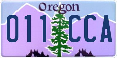 OR license plate 011CCA