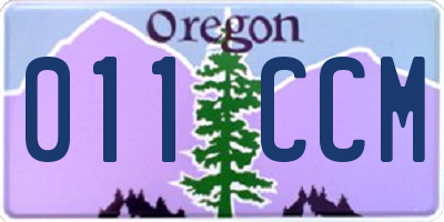 OR license plate 011CCM