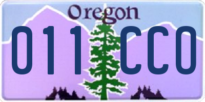 OR license plate 011CCO