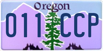 OR license plate 011CCP