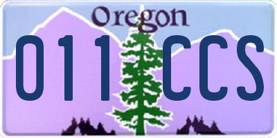 OR license plate 011CCS