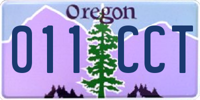 OR license plate 011CCT