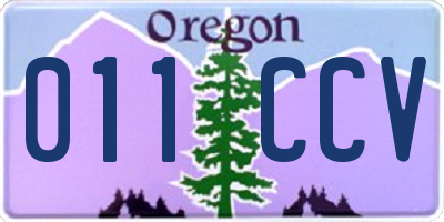 OR license plate 011CCV