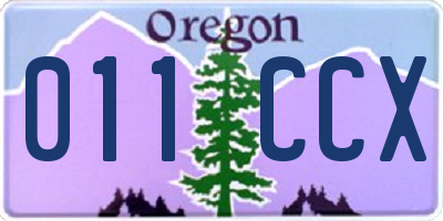 OR license plate 011CCX