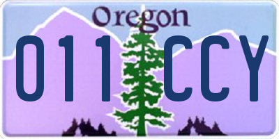 OR license plate 011CCY
