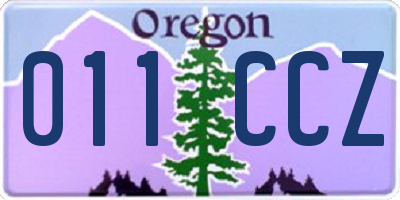 OR license plate 011CCZ