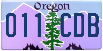 OR license plate 011CDB