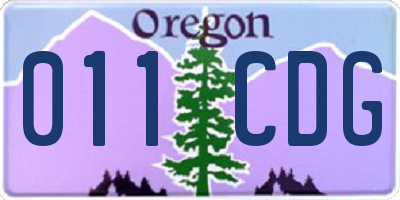 OR license plate 011CDG